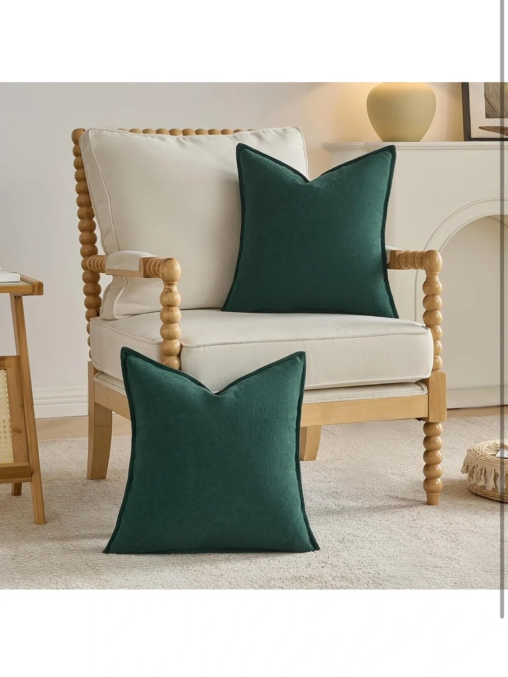 Solid Chenille Throw Pillow Covers 18x18 Inch Soft Edge Decorative 1780/bb8s-1